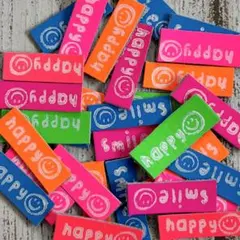 革タグレザータグ smile happy☺︎ミニタグカラフル40ピース① - メルカリ