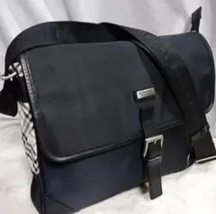 バーバリーブラックレーベル メッセンジャーバッグ ノバチェック 刻印 斜め掛け