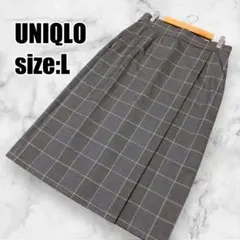 【ユニクロ】新品 チェックナロースカート ハイウエスト ウエストゴム ポケット付