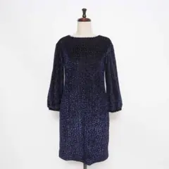 エンポリオアルマーニ ラメベロアワンピース ジュニア 黒 14A*JD830