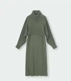 GUマルチウェイニットワンピース【長袖】オリーブ