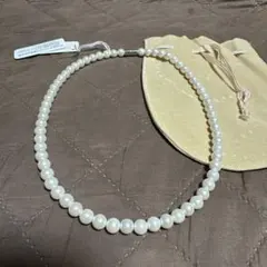 【新品未使用】パール ネックレス 人工真珠　約45cm オフホワイト