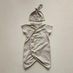 peekaboo ベビー肌着 帽子セット ベージュ
