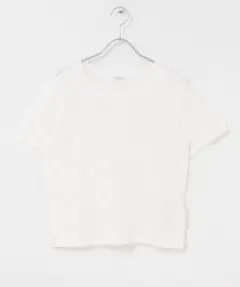 クロシェ編み 半袖トップスホワイト　ベーシックレースTシャツのサムネイル