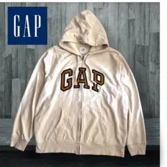 GAP ギャップ アーチロゴ ジップパーカー アンゴラクリーム XL
