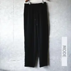 とろみ　イージードレープスラックス ワイドストレート ブラック M