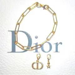 ディオール　ゴールドロゴチャーム　ミニスター　とブレスレット