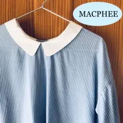 MACPHEE マカフィー ストライプシャツ 白襟 バイカラー 2way 38