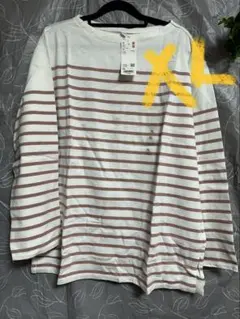 UNIQLO ユニクロ ストライプ 長袖Tシャツ XL トップス ピンク