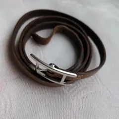 HERMES レザーブレスレット ブラウン