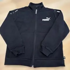 PUMA ブラック フード無しパーカー フルジップ140