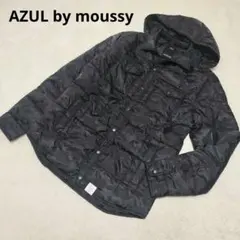 美品 アズールバイマウジー 迷彩柄 中綿 ジャケット フード S ブラック