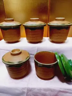 茶碗蒸し　五個セット　蓋　２種類