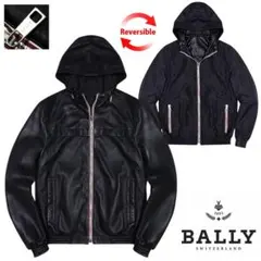 定価48万 バリー リバーシブル 羊革 フーデッド レザージャケット 48 黒