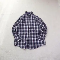 90s〜00s 海外古着 ネルシャツ チェック柄 寒色系 上品 秋冬