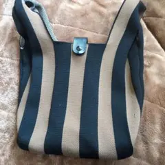 ストライプデザイン ニットバッグ