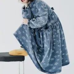imakokoni デニムジャケット花柄リボンノーカラ - メルカリ