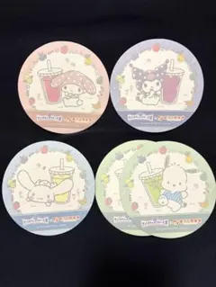 サンリオキャラクターズ コースター 果汁工房果琳 ポチャッコ シナモ クロミ