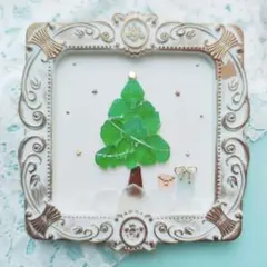 シーグラスアート 【Merry Christmas】