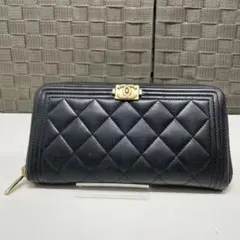 CHANEL ボーイシャネル　 ブラック キルティング 長財布