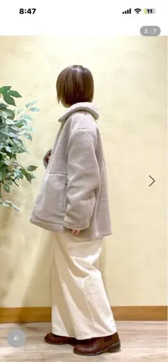 studio CLIP ボアジャケット　 ベージュ Ｆ