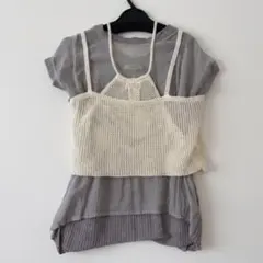 ♥️定価16000円♥️ヤマダヤ Ample メッシュニット ビスチェ 日本製のサムネイル