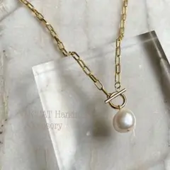 大粒淡水パール　マンテルネックレス⚪︎