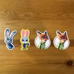 ズートピア ワッペン 4枚セット