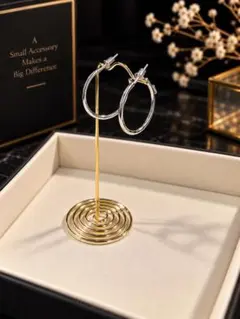 シンプル フープピアス シルバーカラー