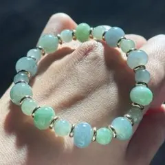 天然翡翠ブレスレット 翡翠多宝 虹色 翡翠A貨 氷種翡翠 天然翡翠 高 