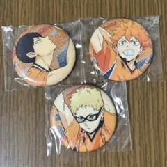 ハイキュー　グリッター缶バッジ　烏野高校　日向翔陽　影山飛雄　月島蛍