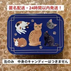 カルディ　ミニネコ缶　ブルー／グリーン　中身なし　缶のみ　1個