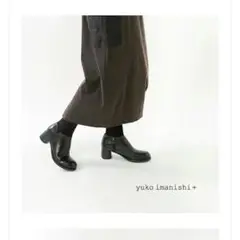yuko imanishi+ ブラック レザーブーティ 39