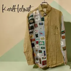 KarlHelmut カールヘルム　チェック柄　ビンテージ長袖シャツ　刺繍ロゴ