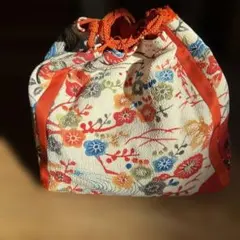 花柄 和装用バッグ ドローストリング式