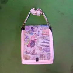 切手柄 ショルダーバッグ ピンクのサムネイル