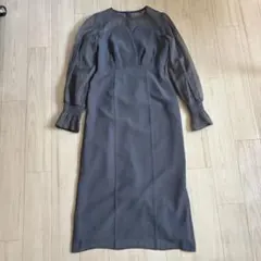 【美品】PourVous プールヴー シアー袖 パーティードレス ロング L