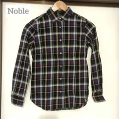 Noble チェック柄 長袖シャツ ネイビー