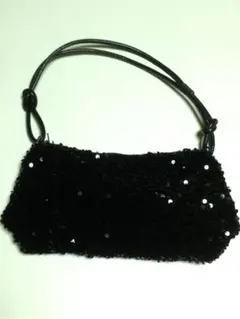 ブラック スパンコール パーティーバッグ