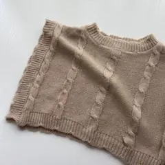 【着用1回】しまむら juo ジュオ ケーブル編み ニットベスト ベージュ