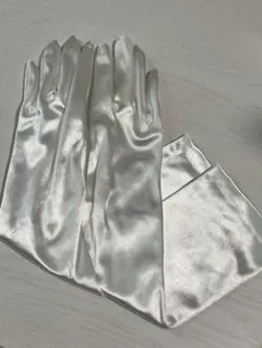 ホワイト サテン ウェディンググローブ