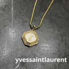Yves Saint Laurent ネックレス ゴールド ロゴ ラインストーンのサムネイル