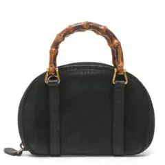 ヴィンテージ オールドグッチ ブラック スエードレザー バンブー ミニバッグ