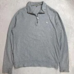 バーバリーロンドン　ホースロゴ刺繍ハーフジップ　スウェット　グレー　Lサイズ
