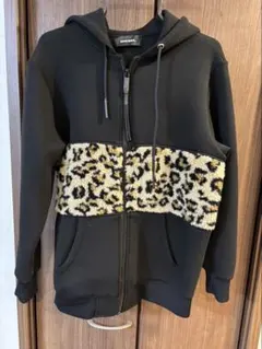 ディーゼル　ボアパーカー　黒×グレー×アイボリー メンズ ジップアップパーカー S-BOXT-HOOD-ZIP-DEN（パーカー