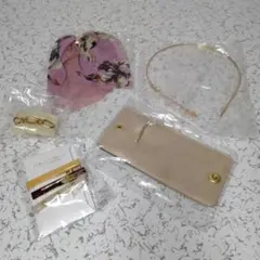 未使用品　ヘアアクセサリー　5点セット　カチューシャ　ヘアピン　リボン