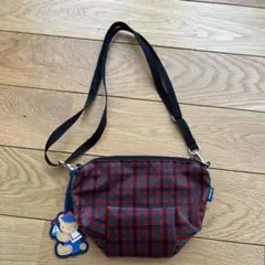 新品】familiar ファミリア ポシェット ショルダー 青チェック - メルカリ