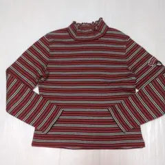 120★BURBERRY　バーバリー★ロゴアップリケ付き！ボーダーカットソー★