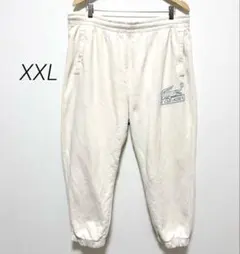 希少XXL ラコステ スウェットパンツ クラシックロゴ アイボリー 白