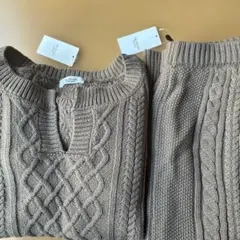 ★techichi★ケーブルニット上下セット♪F